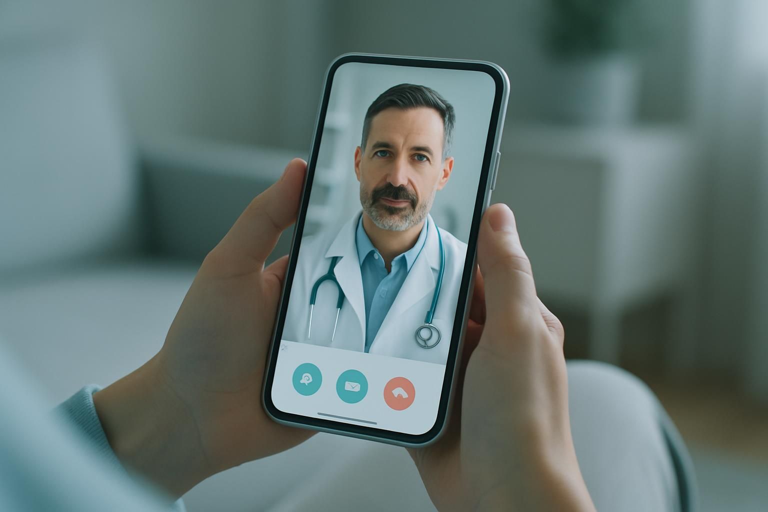 Quorra Health telehealth app on a phone